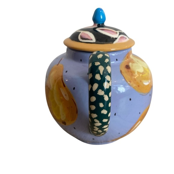 Droll Designs Abstract Painted Teapot Pear design - Picture 3 of 8